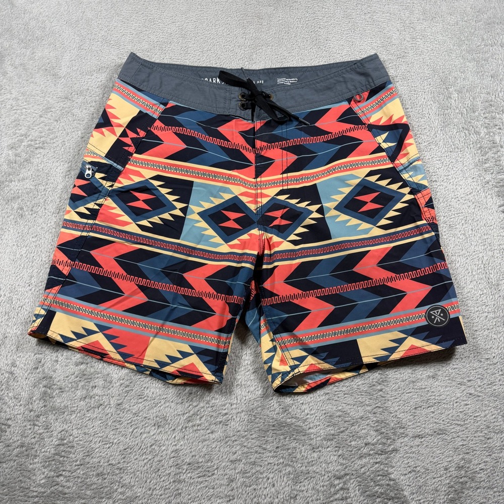 Roark Board Shorts Mens 28 Multicolor Geometric Aztec Cordura The Boa Man RB399